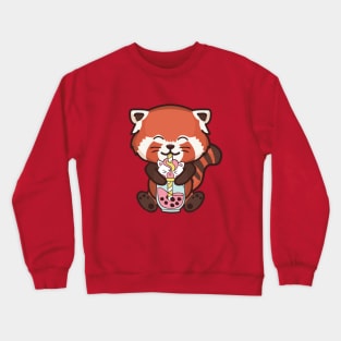 Kawaii Red Panda Unicorn Bubble Tea Crewneck Sweatshirt